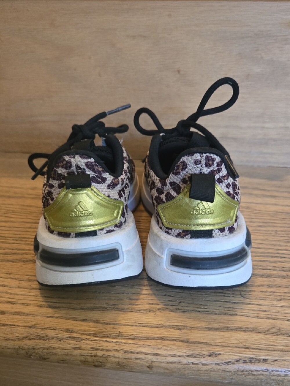 adidas Kids Leopard Print Sneakers - Black & Brown, 11, GUC - Picture 3 of 8